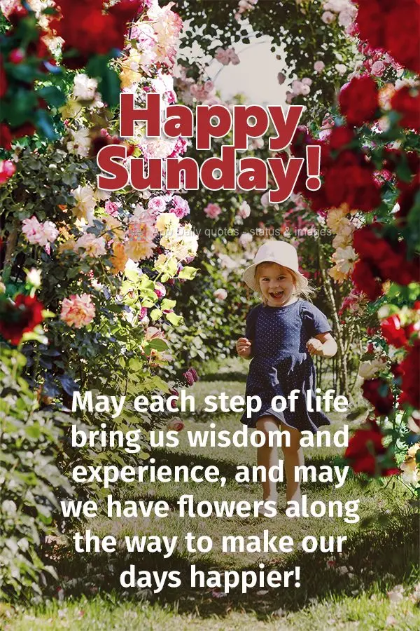 May each step of life provide us with wisdom and experience, and may we have flowers along the way to make our days happier! Happy Sunday!