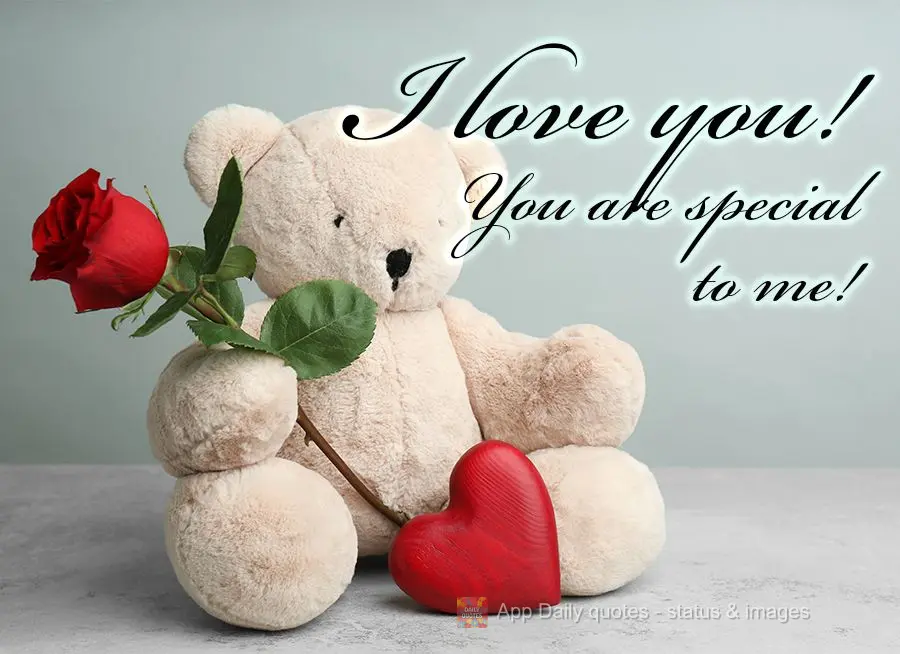 Você é especial para mim! Eu te amo! 