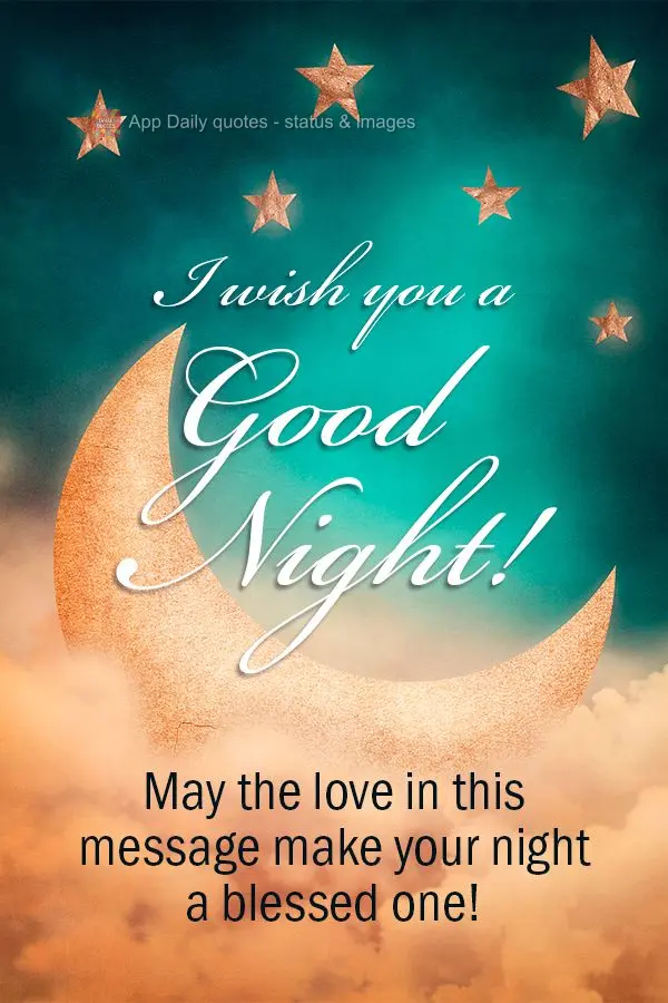 Que o carinho desta mensagem faça da tua noite, uma noite abençoada! Te desejo uma Boa noite!