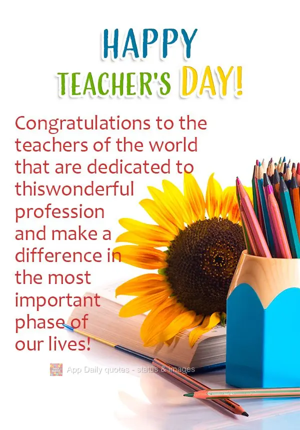 Parabéns aos professores do mundo todo que se dedicam a essa linda profissão e fazem a diferença na fase mais importante das nossas vidas! Feliz dia d...