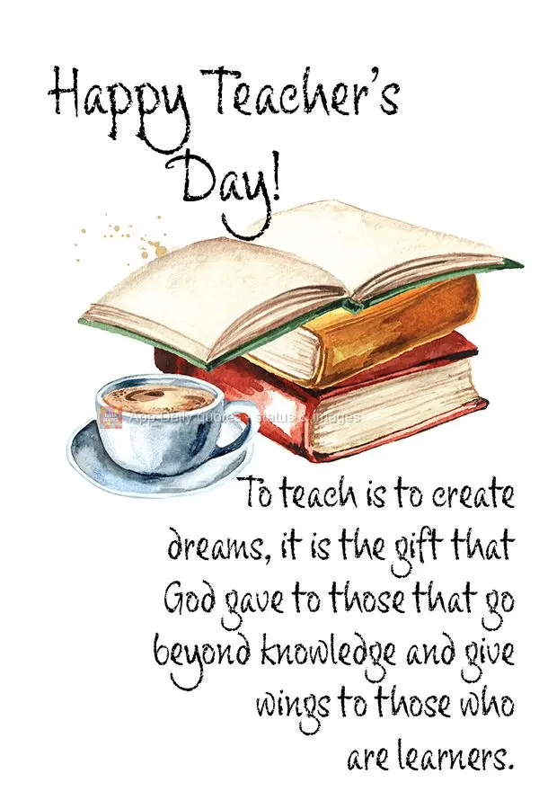 Ensinar é fabricar sonhos, é um dom que Deus deu para aqueles que ultrapassam o conhecimento e dão asas para os que aprendem. Feliz dia dos Professore...