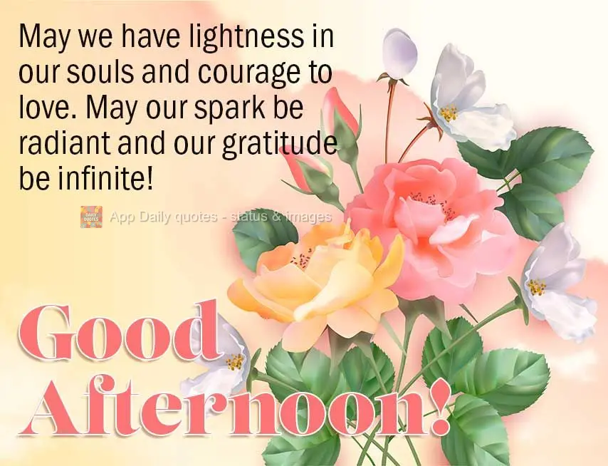 Que tenhamos leveza na alma e ousadia pra amar, que seja radiante nosso brilho e infinita nossa gratidão! Boa tarde!