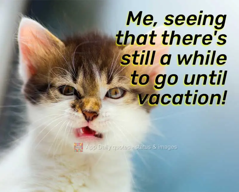 Me, seeing that there's still a while to go until vacation!