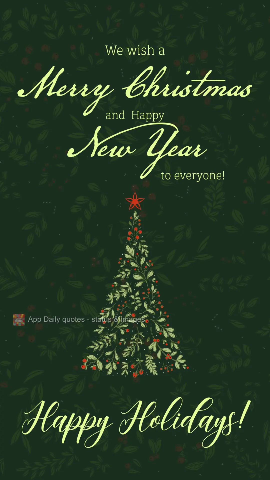 We wish everyone a Merry Christmas and Happy New Year! Happy Holidays!