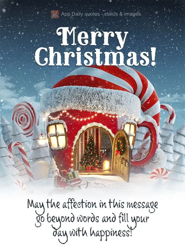 May the affection in this message go beyond words and fill your day with happiness! Merry Christmas!