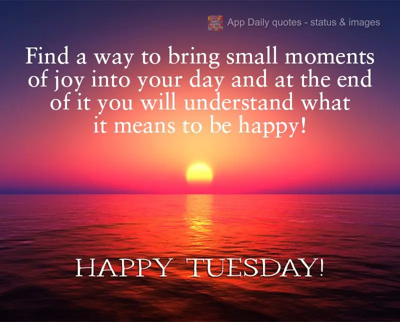 Find a way to bring small moments of joy into your day and at the end of it you will understand what it means to be happy! Happy Tuesday!