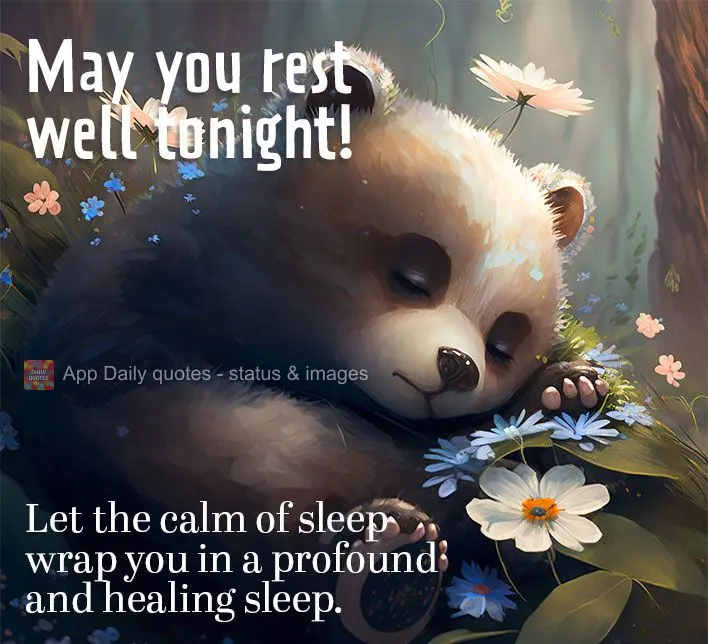 Let the calm of the night wrap you in a profound and healing sleep. May you rest well tonight!