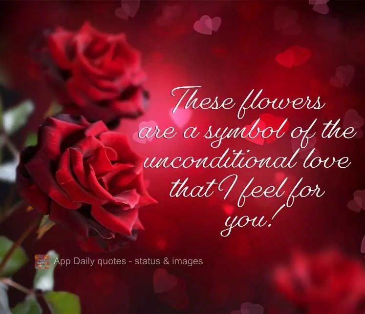 These flowers are a symbol of the unconditional love that I feel for you!