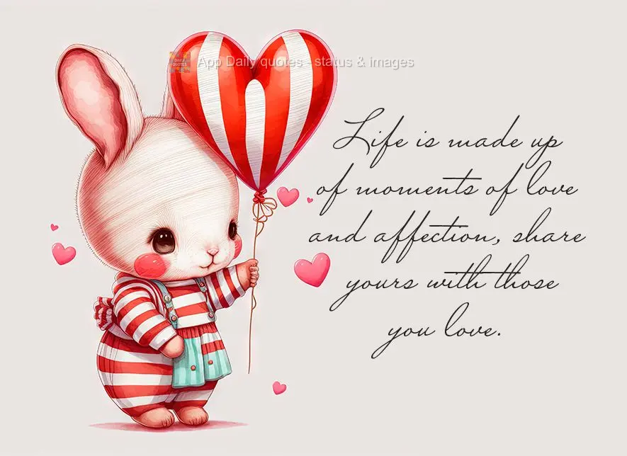 Life is made up of moments of love and affection, share yours with those you love.
