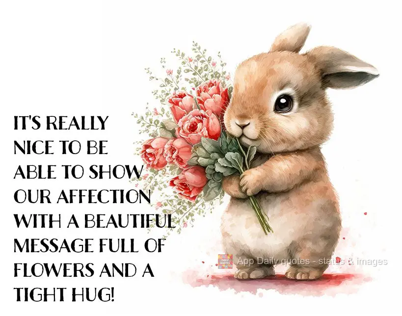 It's really nice to be able to show our affection with a beautiful message full of flowers and a tight hug!