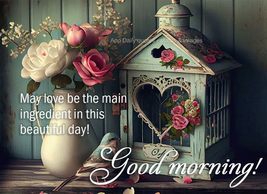 Que o amor seja o ingrediente principal deste lindo dia!  Bom dia!