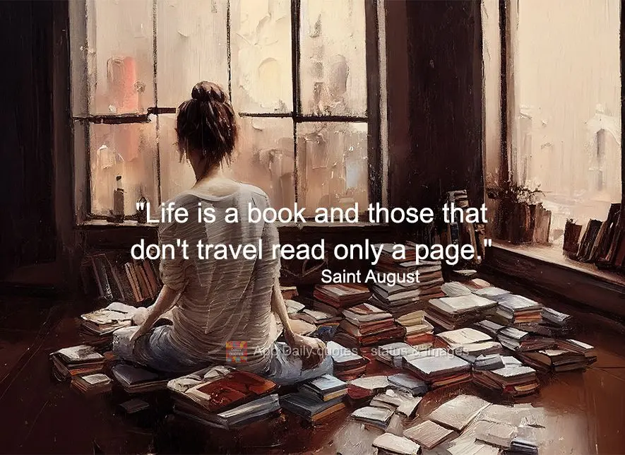 "Life is a book and those that don't travel read only a page." Saint August
