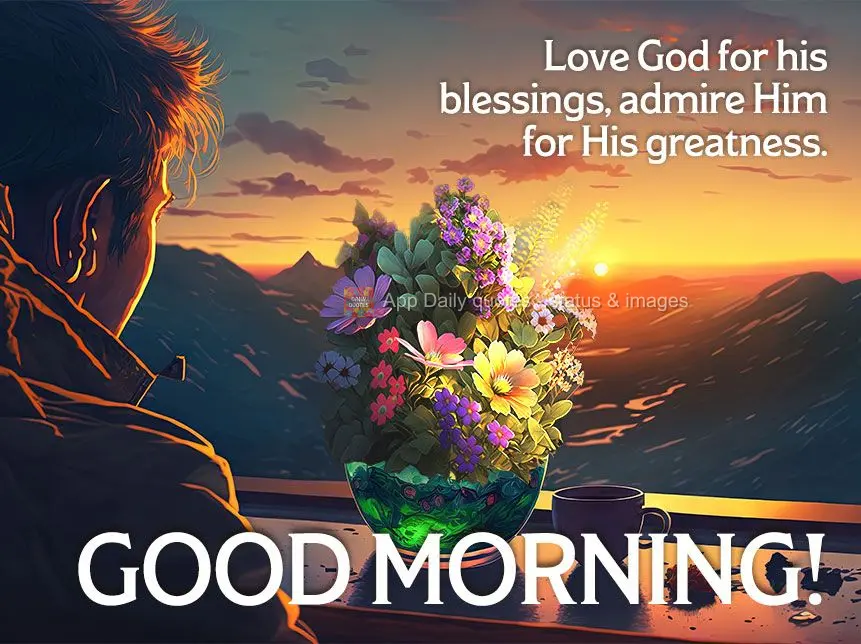 Love God for his blessings, admire Him for His greatness. Good morning!