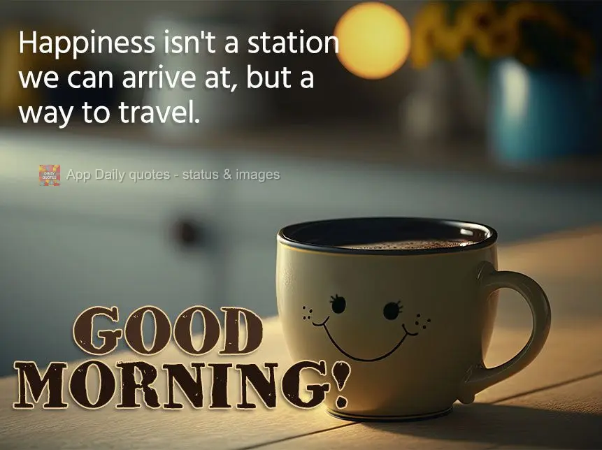 A felicidade não é uma estação a que possamos chegar, mas uma maneira de viajar. Bom dia!