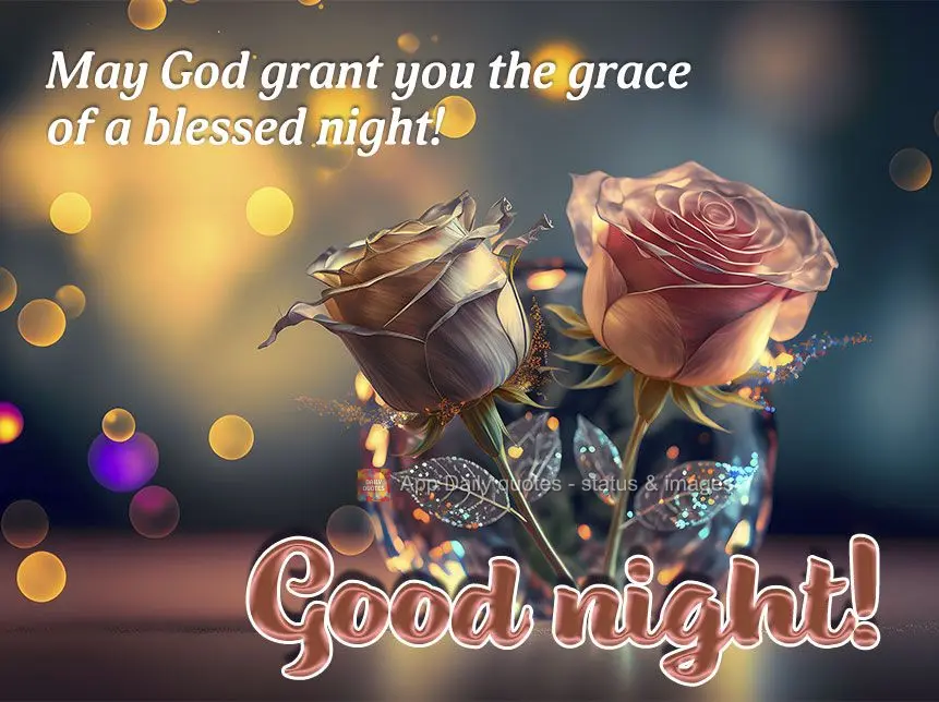 May God grant you the grace of a blessed night! Good night!