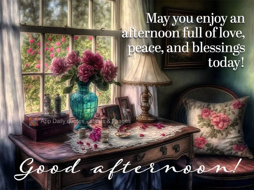 Que hoje você possa desfrutar de uma tarde cheia de amor, paz e bênçãos! Boa tarde! 