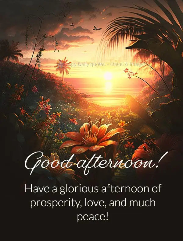 Tenha uma tarde gloriosa de prosperidade, amor e muita paz! Boa tarde!