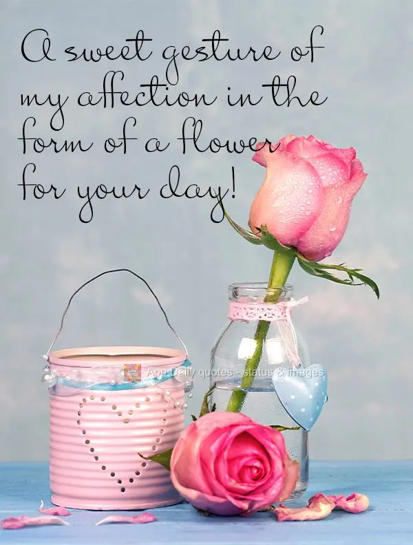 A sweet gesture of my affection in the form of a flower for your day!
