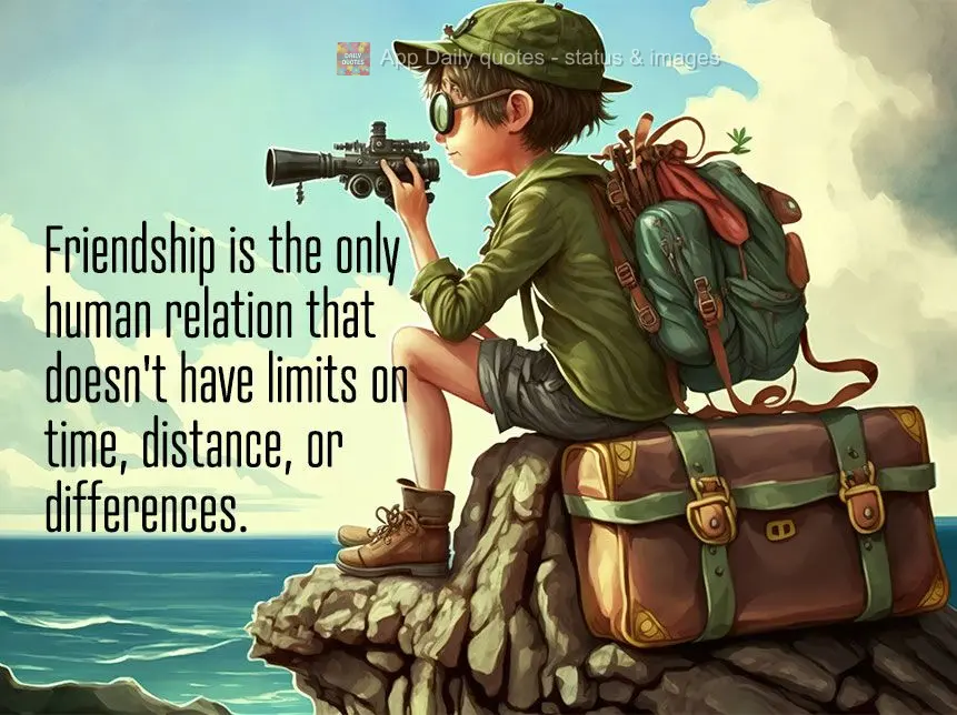 A amizade é a única relação humana que não tem limites de tempo, distância ou diferenças.