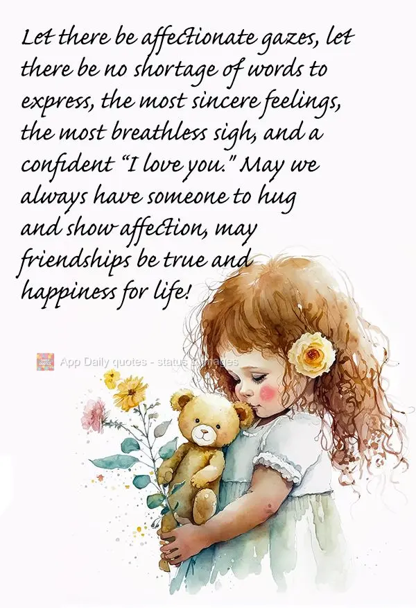 Let there be affectionate gazes, let there be no shortage of words to express the most sincere feelings, the heaviest sigh, and a confident “I love you...