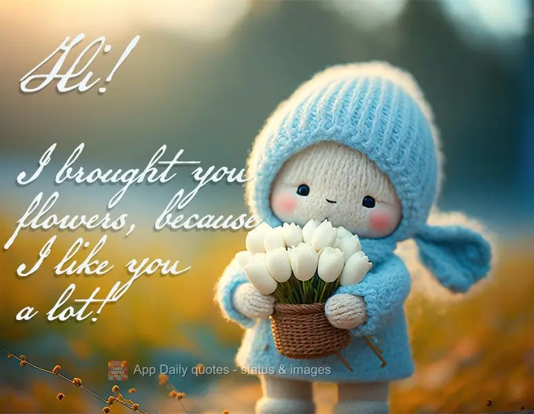 Hi! I brought you flowers, because I like you a lot!