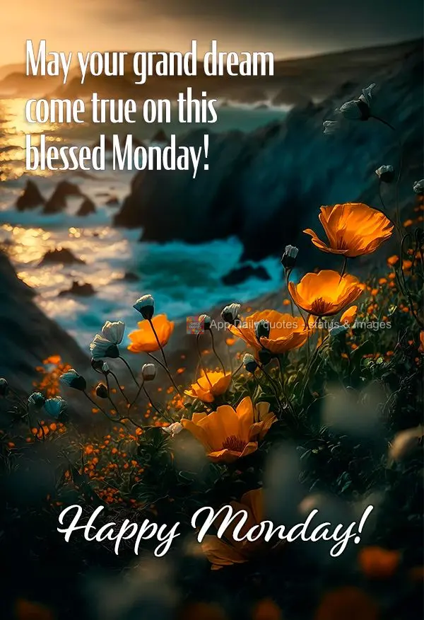 Que aquele teu grande sonho venha ser realizado nesta abençoada Segunda-feira!  Feliz Segunda!