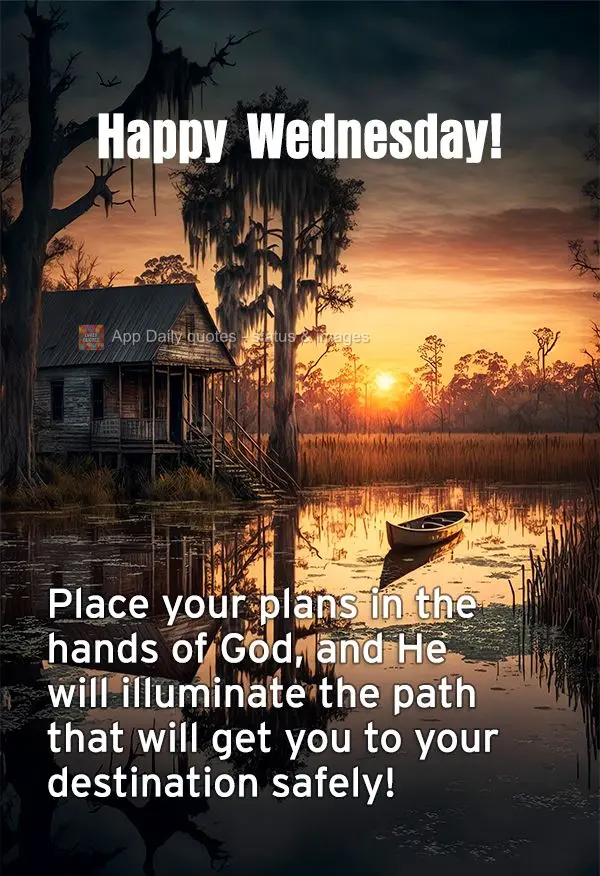 Place your plans in the hands of God, and He will illuminate the path that will get you to your destination safely! Happy Wednesday!
