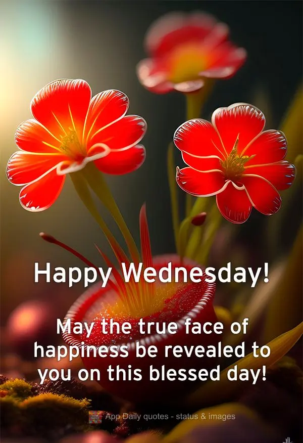May the true face of happiness be revealed to you on this blessed day! Happy Wednesday!