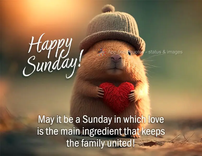 May it be a Sunday where love is the main ingredient keeping the family united! Happy Sunday!