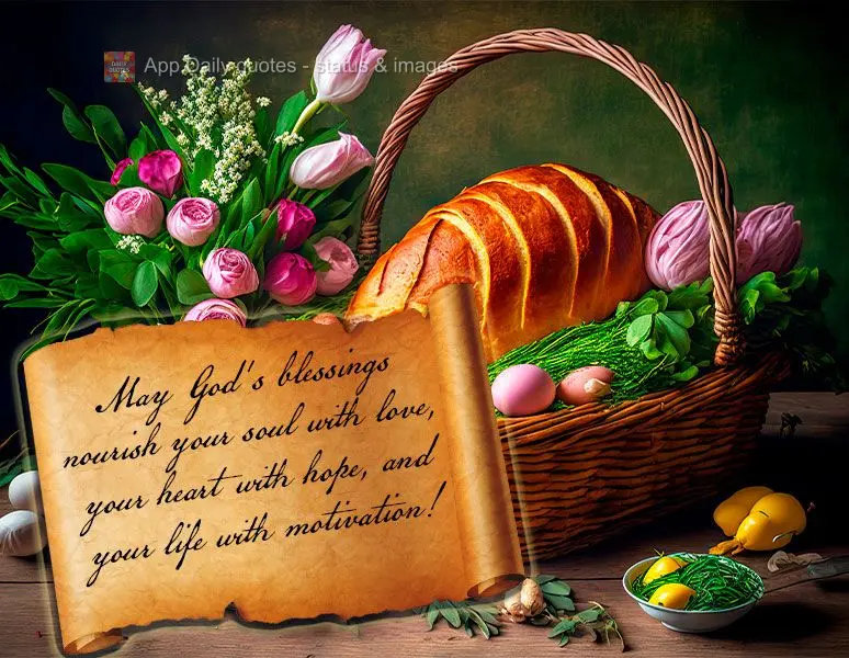 May God's blessings nourish your soul with love, your heart with hope, and your life with motivation!
