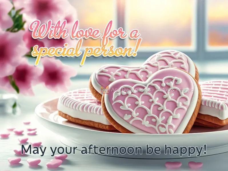 Com carinho para uma pessoa especial! Que sua tarde seja feliz!