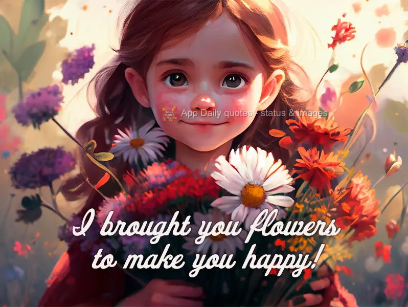 I brought you flowers to make you happy!