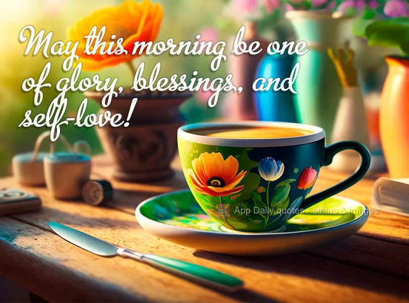 May this morning be one of glory, blessings, and self-love!