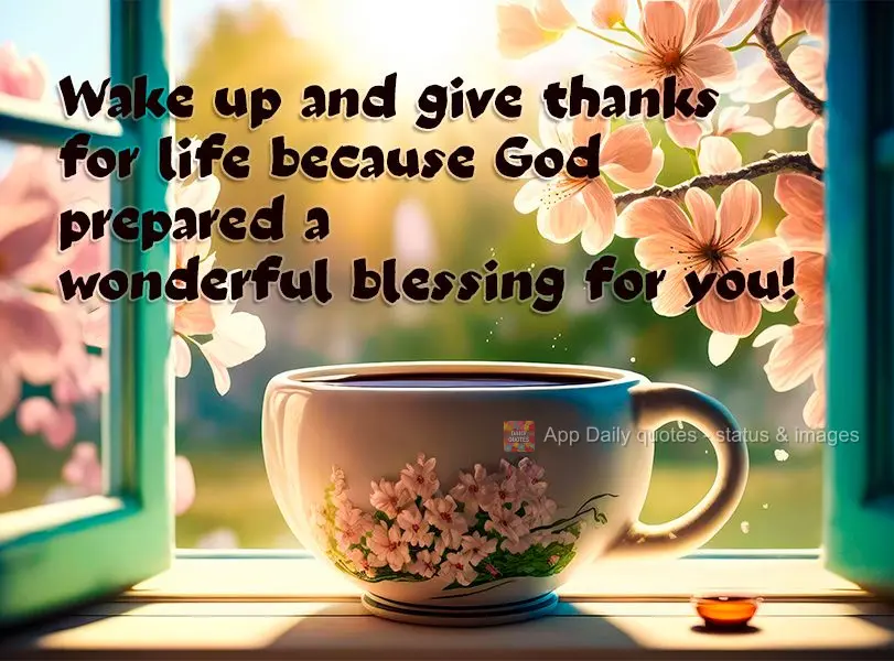 Wake up and give thanks for life because God prepared a wonderful blessing for you!