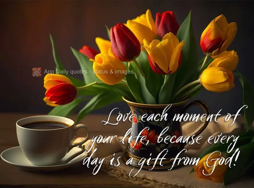 Love each moment of your life because every day is a gift from God!