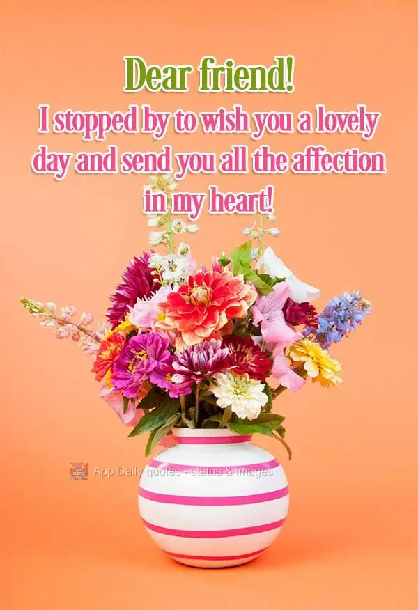 Dear friend! I stopped by to wish you a lovely day and send you all the affection in my heart!