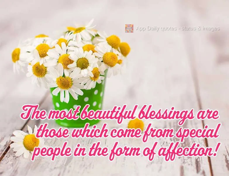 The most beautiful blessings are those which come from special people in the form of affection!
