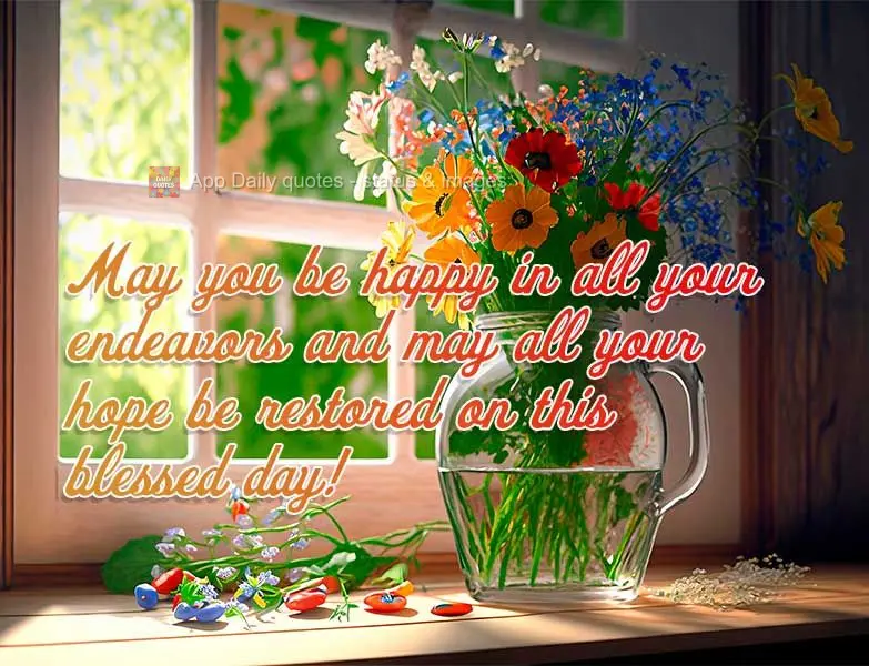May you be happy in all your endeavors, and may all your hopes be restored on this blessed day!