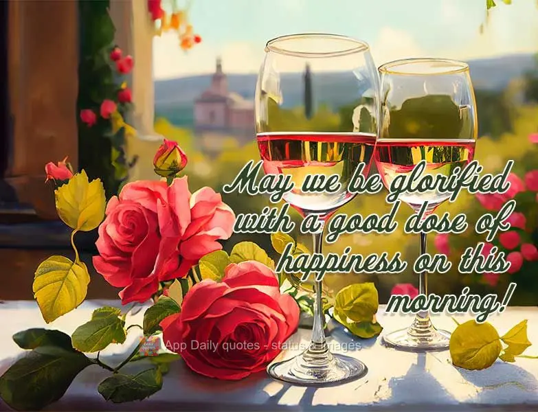 May this morning we be glorified with a good helping of happiness!