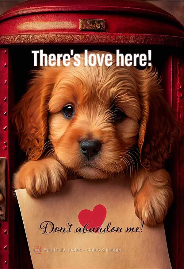 Aqui contém amor! Não me abandone!