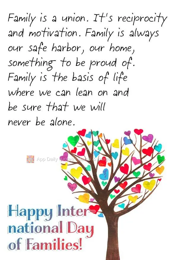 Family is a union. It's reciprocity and motivation. Family is always our safe harbor, our home, something to be proud of. Family is the life base we can ...