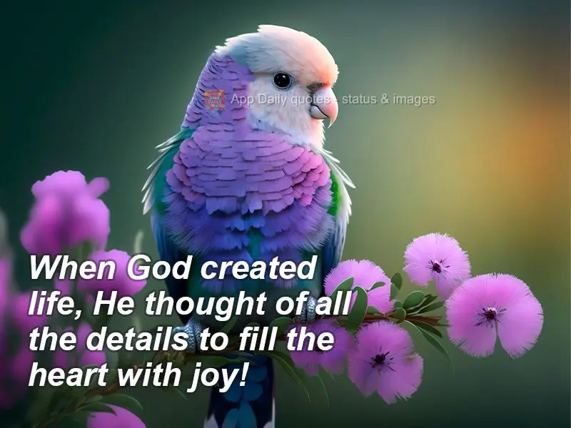 Quando Deus fez a vida, ele pensou em todos os detalhes para encher nosso coração de alegria!