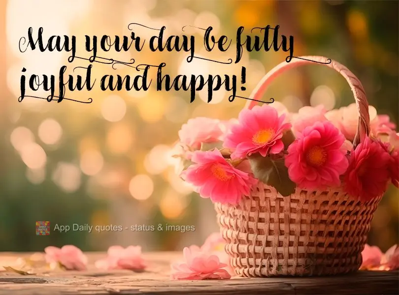 Que seu dia seja inteiramente alegre e feliz!