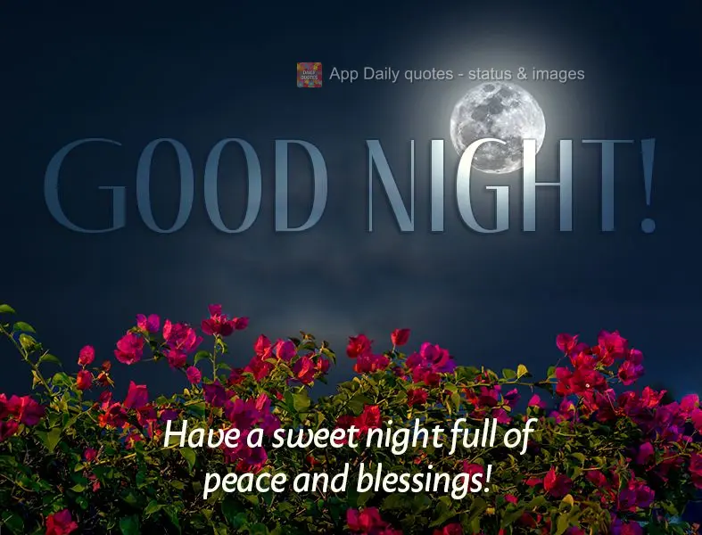 Have a sweet night full of peace and blessings! Good night!
