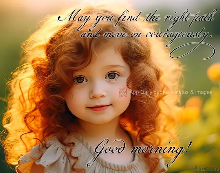 May you find the right path and move on courageously. Good morning!