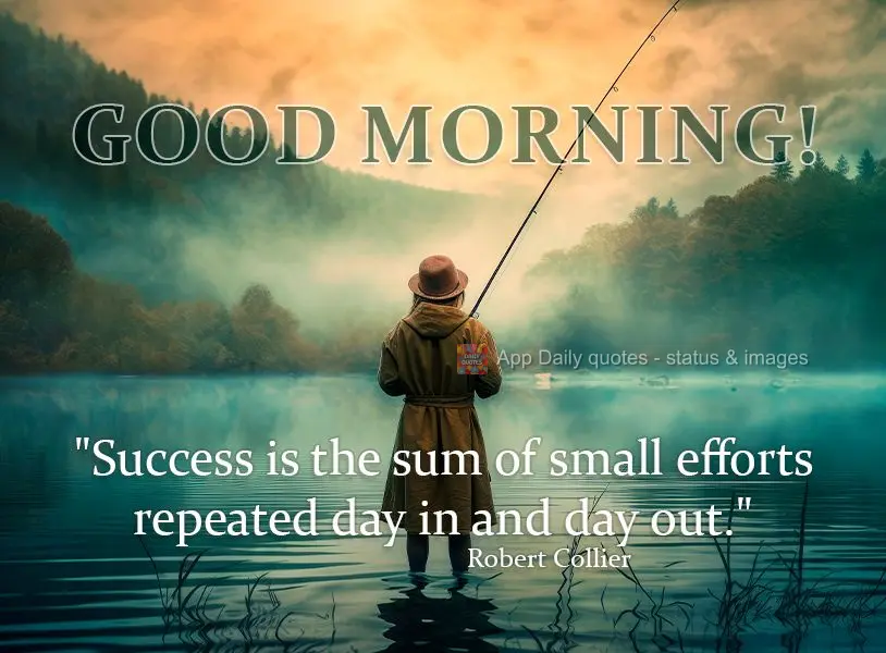 "O sucesso é a soma de pequenos esforços repetidos diariamente." Bom dia! Robert Collier