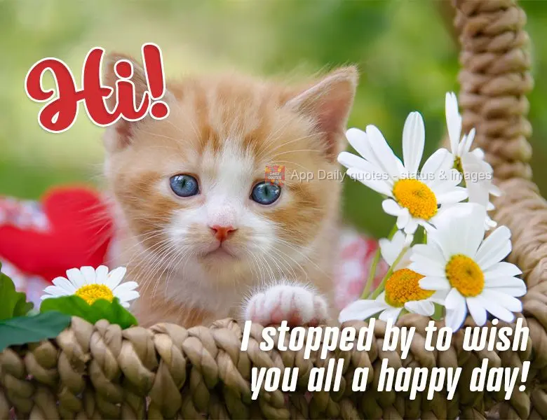 Hi! I stopped by to wish you all a happy day!