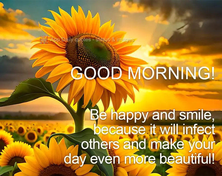 Seja alegre e sorria, pois isso vai contagiar os outros e tornar o seu dia ainda mais bonito! Bom dia!