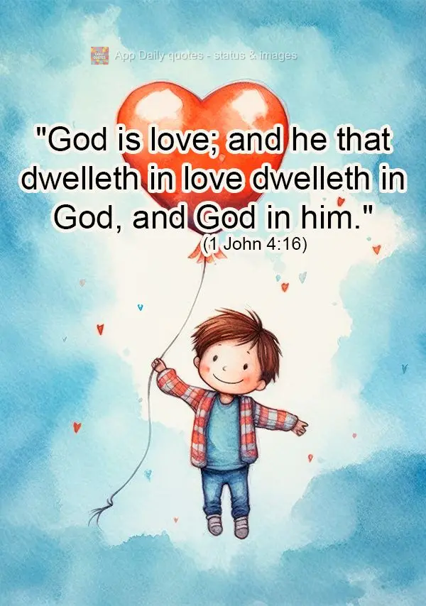 "God is love; and he that dwelleth in love dwelleth in God, and God in him." (1 John 4:16)