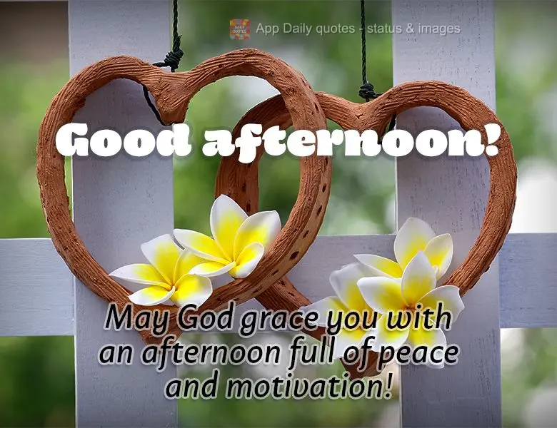 Que Deus possa te agraciar com uma tarde plena de paz e motivação! Boa tarde!